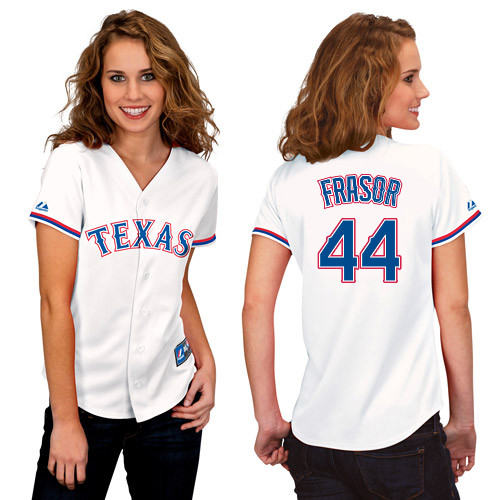 Jason Frasor #44 mlb Jersey-Texas Rangers Women's Authentic Home White Cool Base Baseball Jersey
